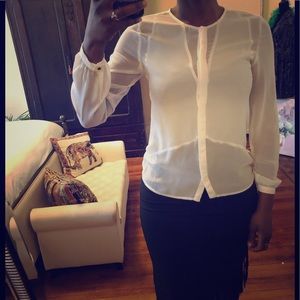 White Sheer H&M Blouse